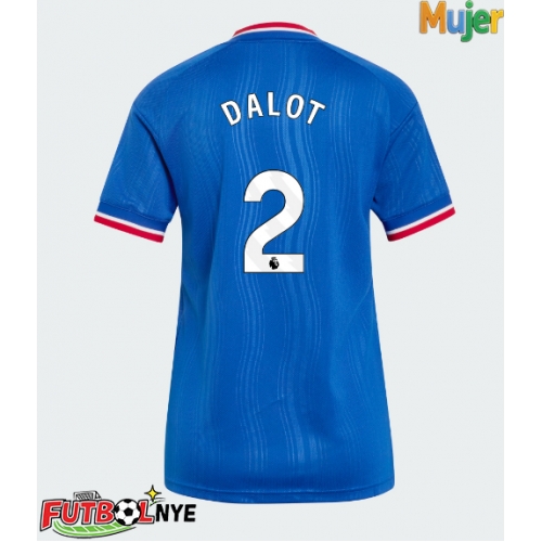 Camiseta Manchester United Diogo Dalot #2 Visitante Equipación para mujer 2026-27 manga corta